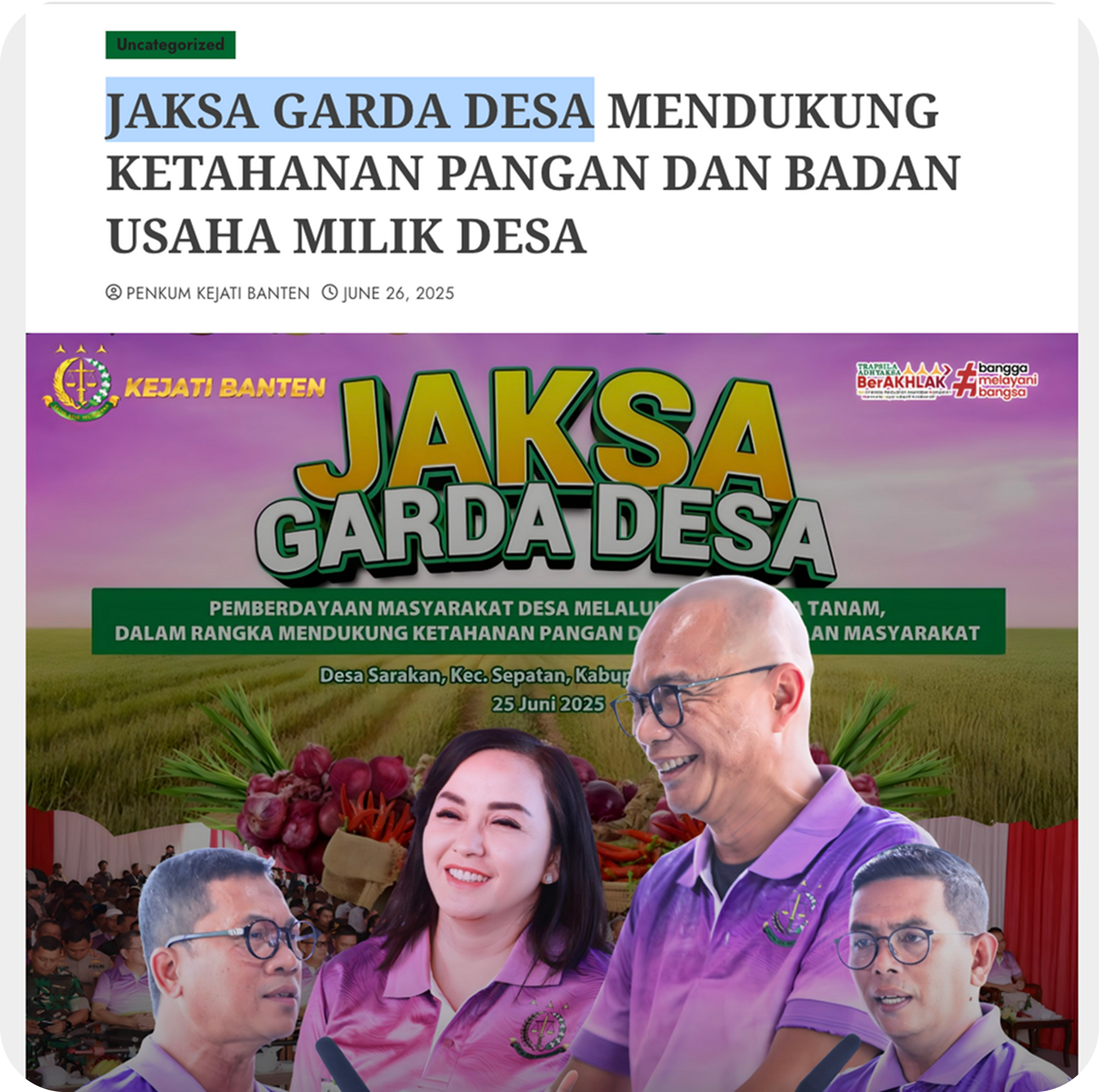 Berita Jaksa Garda Desa